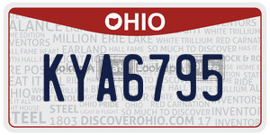 KYA6795  license plate in OH