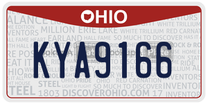 KYA9166 license plate in Ohio