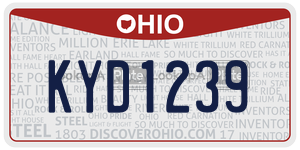 KYD1239  license plate in OH