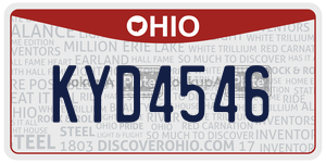 KYD4546  license plate in OH