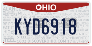 KYD6918  license plate in OH