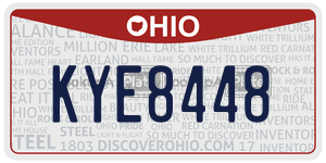 KYE8448  license plate in OH