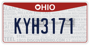 KYH3171  license plate in OH