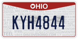 KYH4844  license plate in OH