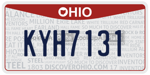 KYH7131  license plate in OH