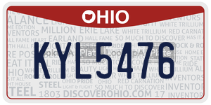 KYL5476  license plate in OH