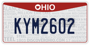 KYM2602  license plate in OH