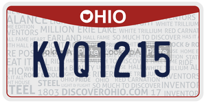 KYQ1215  license plate in OH