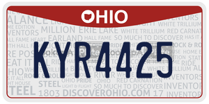 KYR4425  license plate in OH