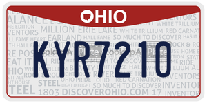 KYR7210  license plate in OH