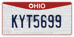 KYT5699  license plate in OH
