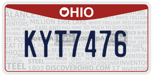 KYT7476  license plate in OH