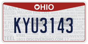 KYU3143  license plate in OH