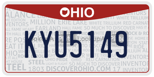 KYU5149  license plate in OH