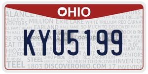 KYU5199  license plate in OH