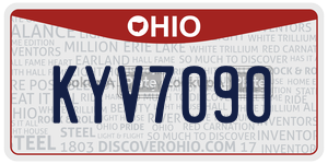 KYV7090  license plate in OH