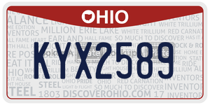 KYX2589  license plate in OH