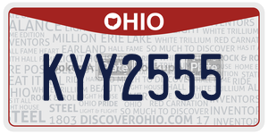 KYY2555  license plate in OH