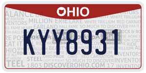 KYY8931  license plate in OH