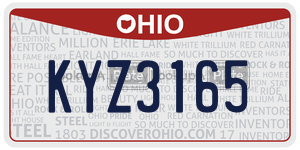 KYZ3165  license plate in OH