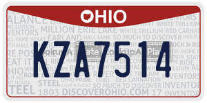 KZA7514  license plate in OH