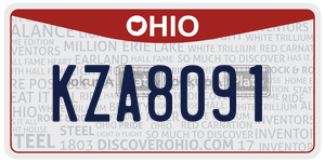 KZA8091  license plate in OH