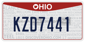 KZD7441 license plate in Ohio