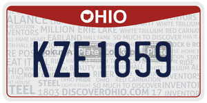 KZE1859  license plate in OH