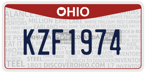 KZF1974  license plate in OH