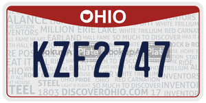 KZF2747  license plate in OH