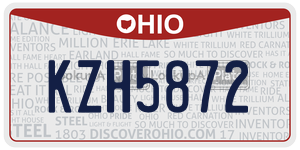 KZH5872  license plate in OH