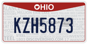 KZH5873  license plate in OH