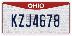 KZJ4678  license plate in OH