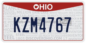 KZM4767  license plate in OH