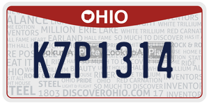 KZP1314  license plate in OH