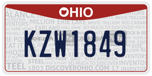 KZW1849 license plate in Ohio