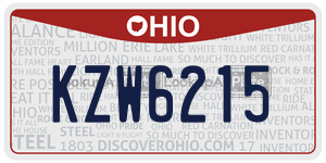 KZW6215  license plate in OH