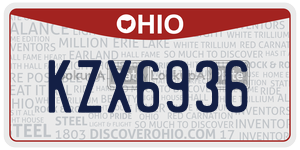 KZX6936  license plate in OH