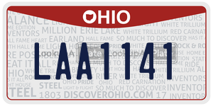 LAA1141  license plate in OH