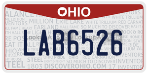 LAB6526  license plate in OH