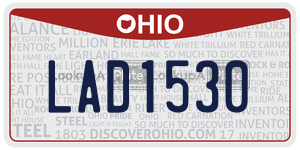 LAD1530  license plate in OH