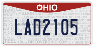 LAD2105  license plate in OH