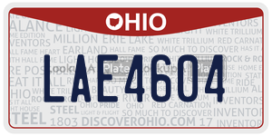 LAE4604  license plate in OH