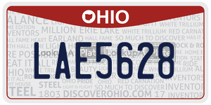 LAE5628  license plate in OH