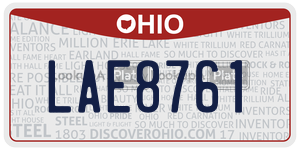 LAE8761  license plate in OH