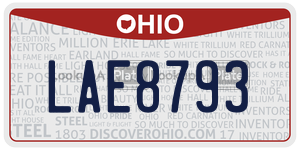 LAE8793 license plate in Ohio