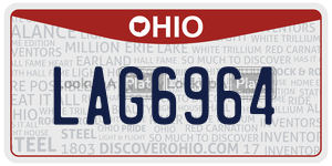 LAG6964  license plate in OH