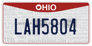 LAH5804  license plate in OH