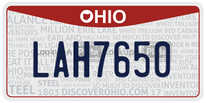 LAH7650  license plate in OH