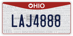 LAJ4888  license plate in OH